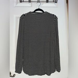Ann Taylor Monochrome Striped Top
